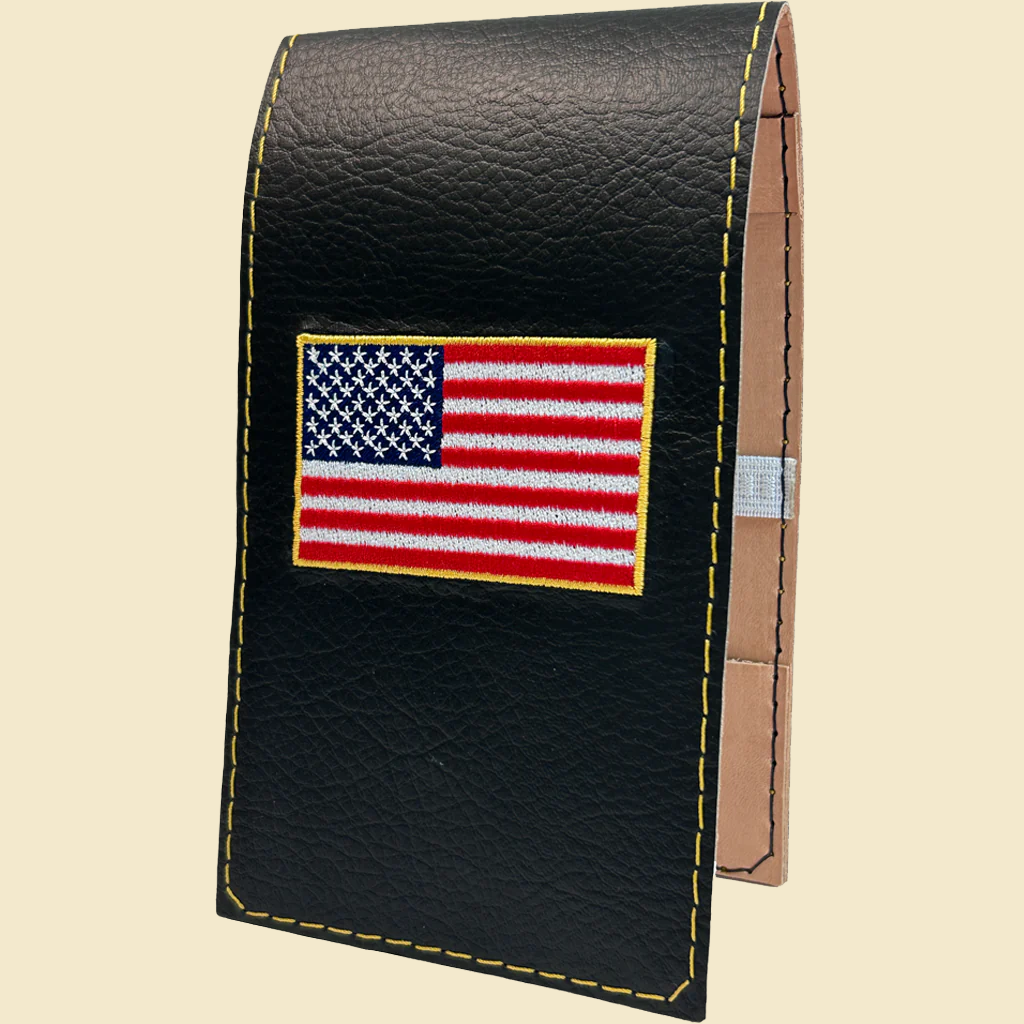 Black Hacker American Flag Yardage Book/Scorecard Cover TIN Box Partners