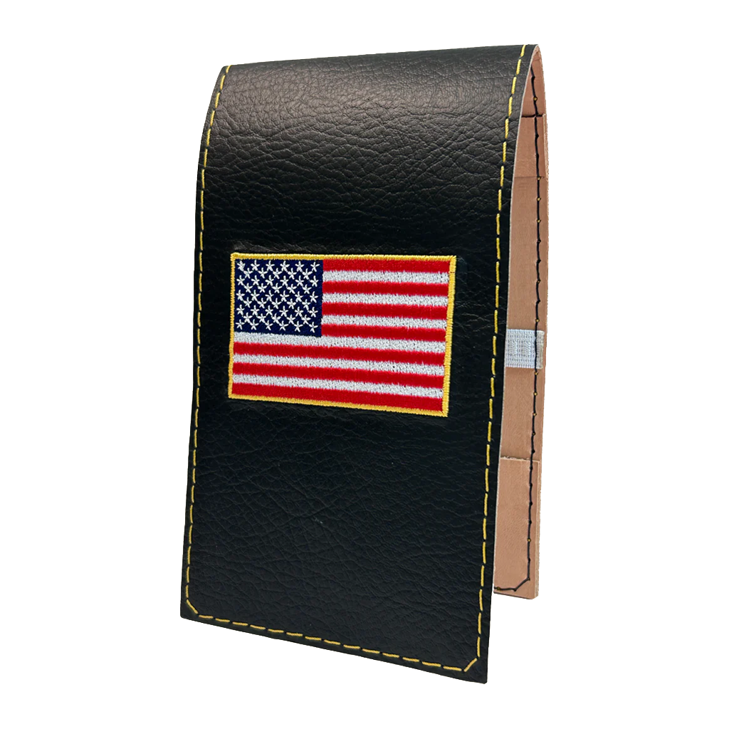 Black Hacker American Flag Yardage Book/Scorecard Cover
