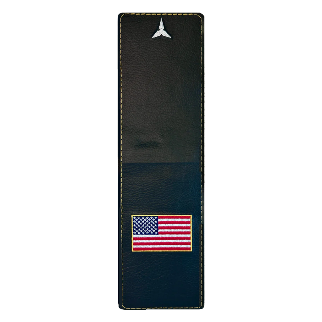 Black Hacker American Flag Yardage Book/Scorecard Cover