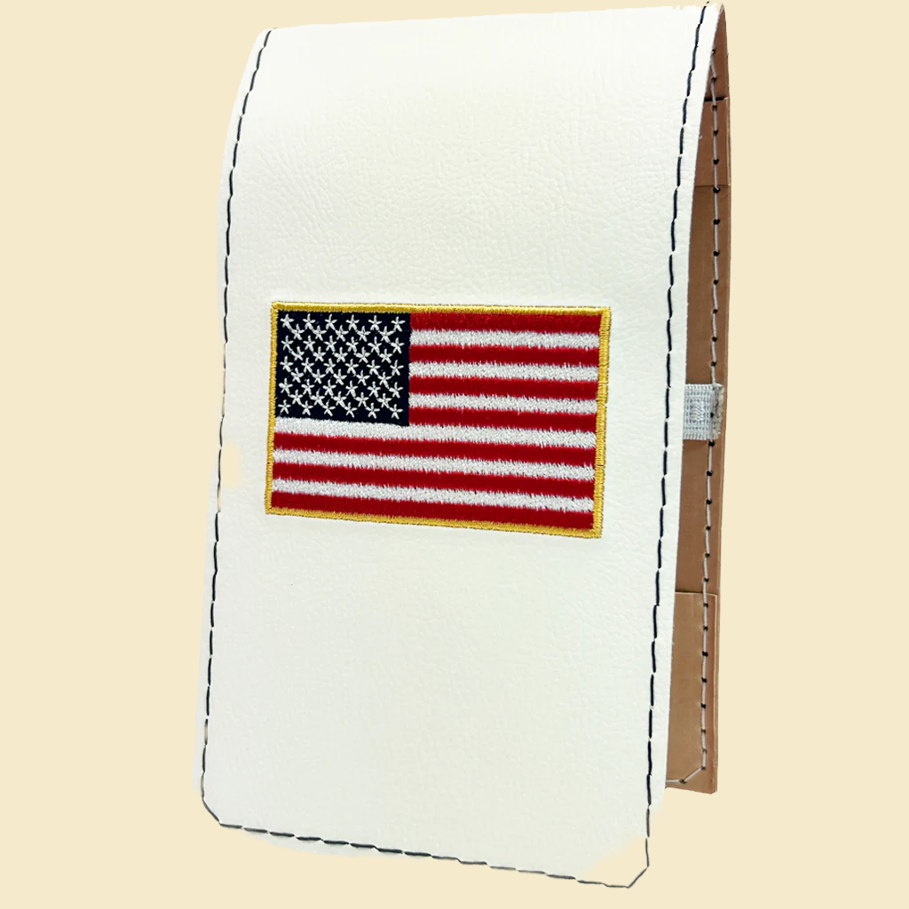 White Hacker American Flag Yardage Book/Scorecard Cover TIN Box Partners