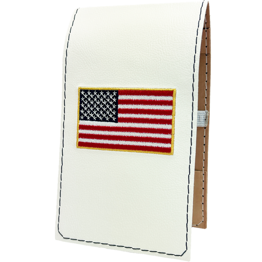 White Hacker American Flag Yardage Book/Scorecard Cover