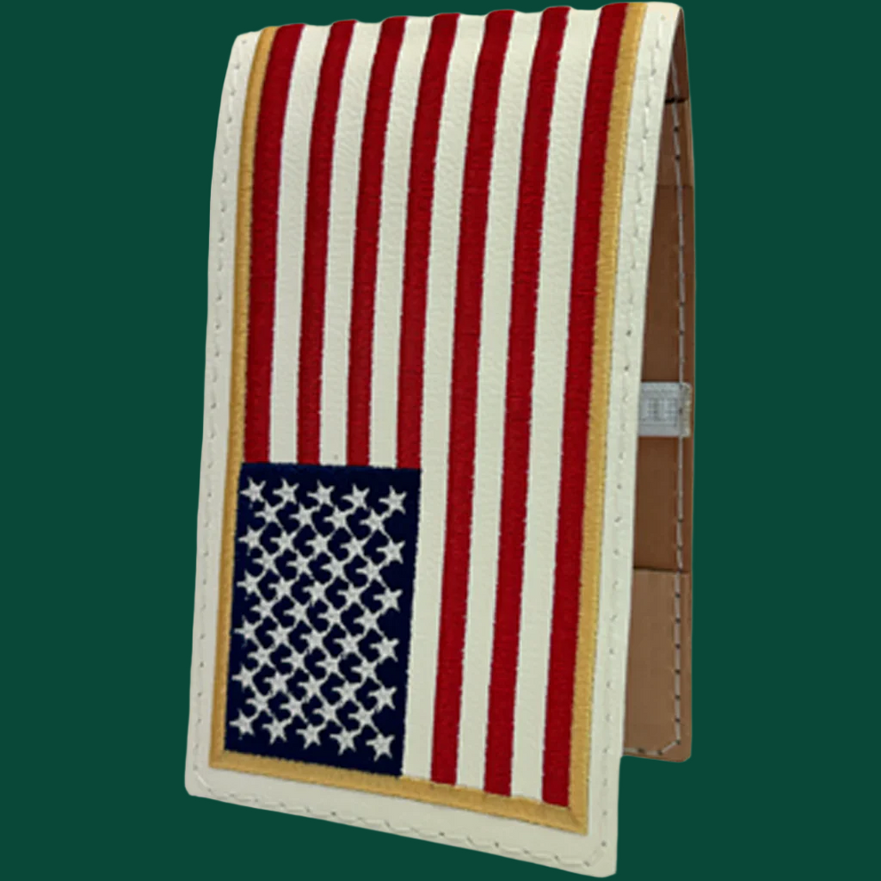 The Original Full American Flag Yardage Book/Scorecard Cover TIN Box