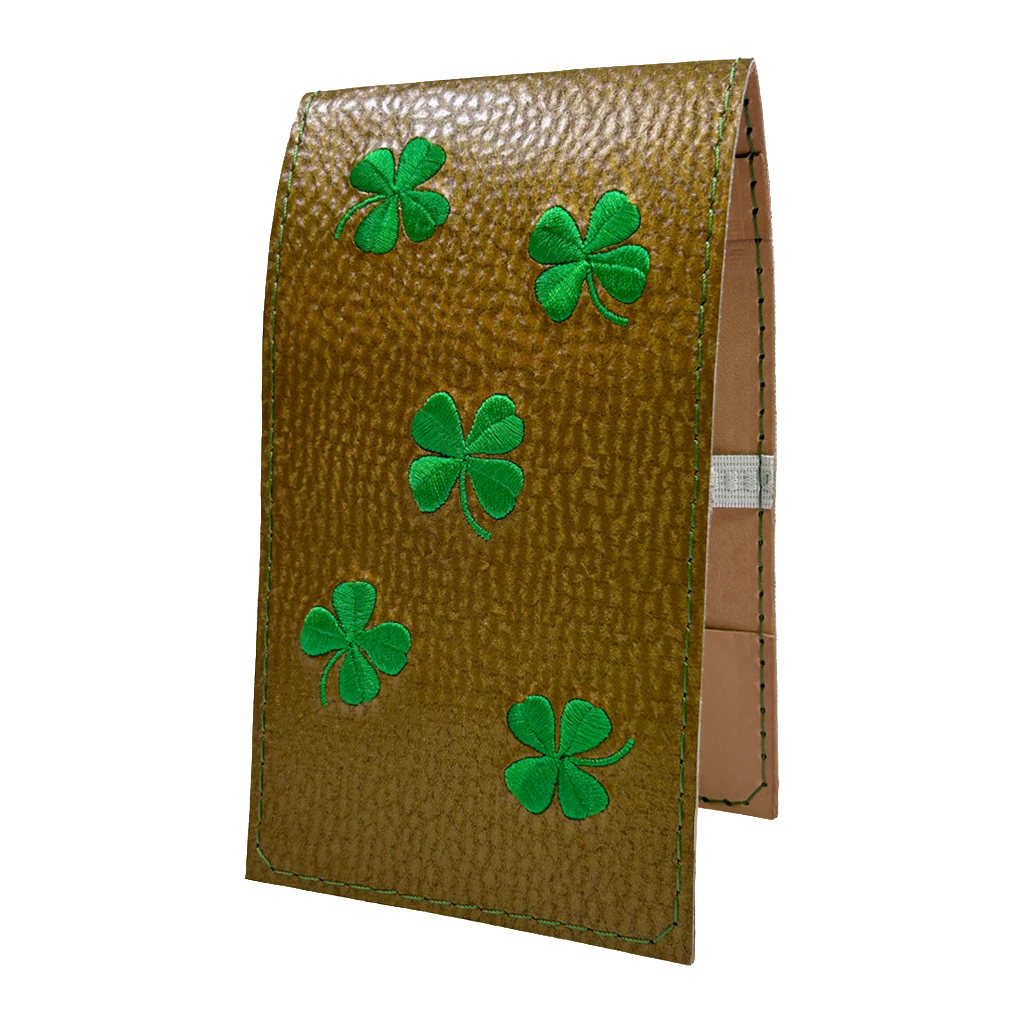 Vegas Gold Hacker Dancing Clovers Yardage Book/Scorecard Cover