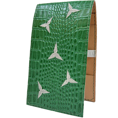 Green Croco Print Duffer Dancing TIN Box Logo Yardage Book/Scorecard Cover